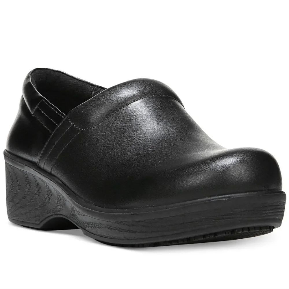 DR. SCHOLL'S SLIP-RESISTANT WORK CLOGS-LEATHER FOR WOMEN